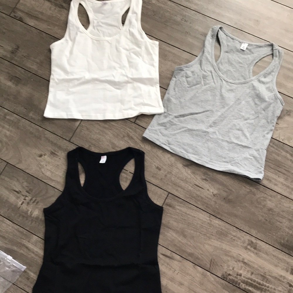 Cotton workout cropped tank tops